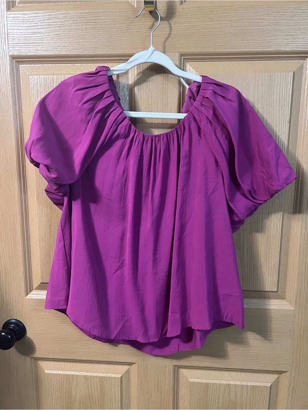 NWT Boutique Umgee Women’s Puff-Sleeve Blouse - Fuchsia Pink MSRP $58